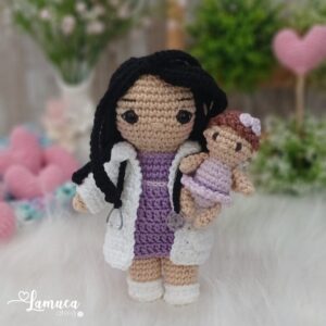E-book Boneca Médica Pequena Amigurumi