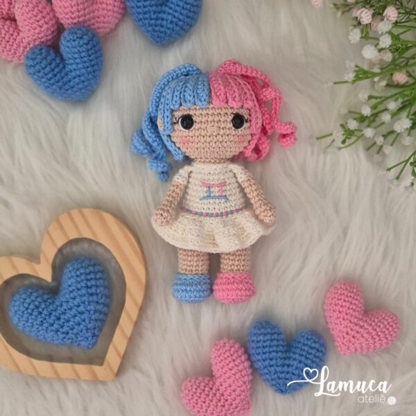 E-book Boneca Signo de Gêmeos Amigurumi - Imagem 4