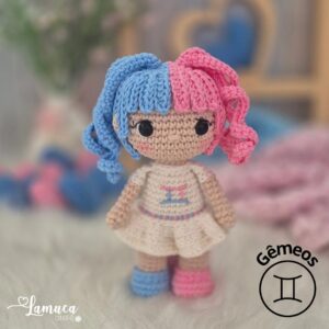 E-book Boneca Signo de Gêmeos Amigurumi